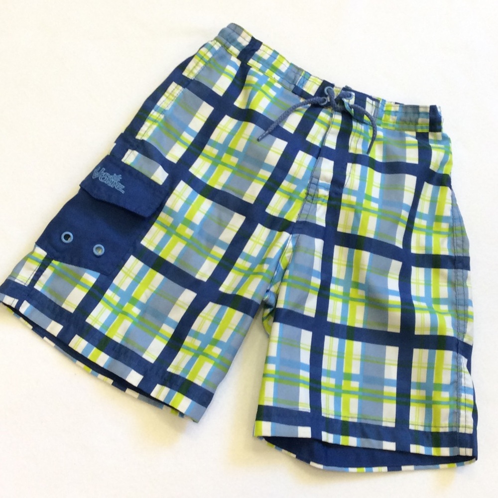 UV skins plaid swim trunks